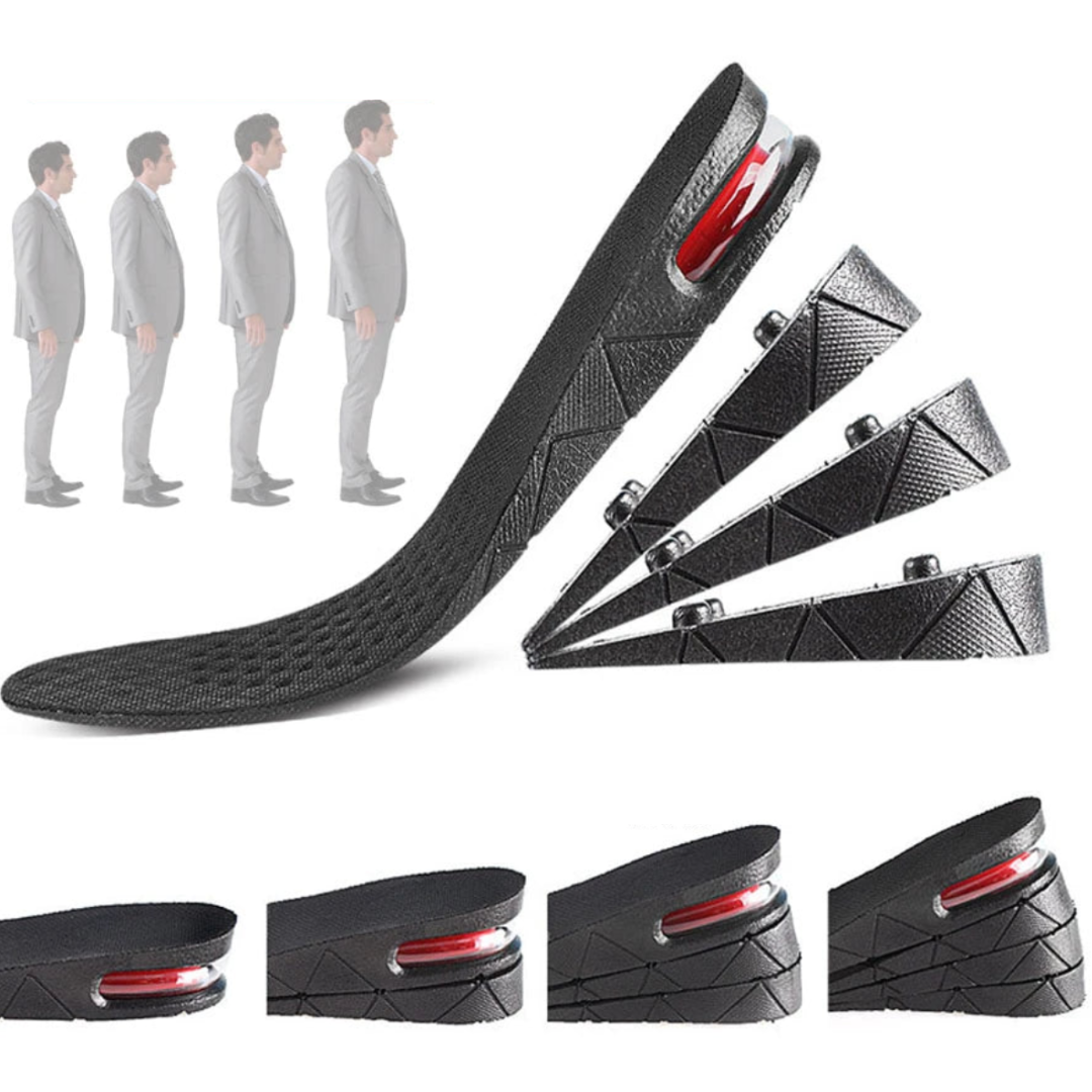 Adjustable Height Boosting Insoles for Men – Shock Absorbing Elevator Shoe Inserts with Ventilated Design – Add 1 to 3.5 Inches