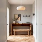 Hanging Silk Ceiling Fixture with Organic Shape for Dining Rooms & Living Spaces – Dimmable LED Compatible in 12, 16, or 20 Inch Sizes