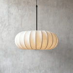 Hanging Silk Ceiling Fixture with Organic Shape for Dining Rooms & Living Spaces – Dimmable LED Compatible in 12, 16, or 20 Inch Sizes