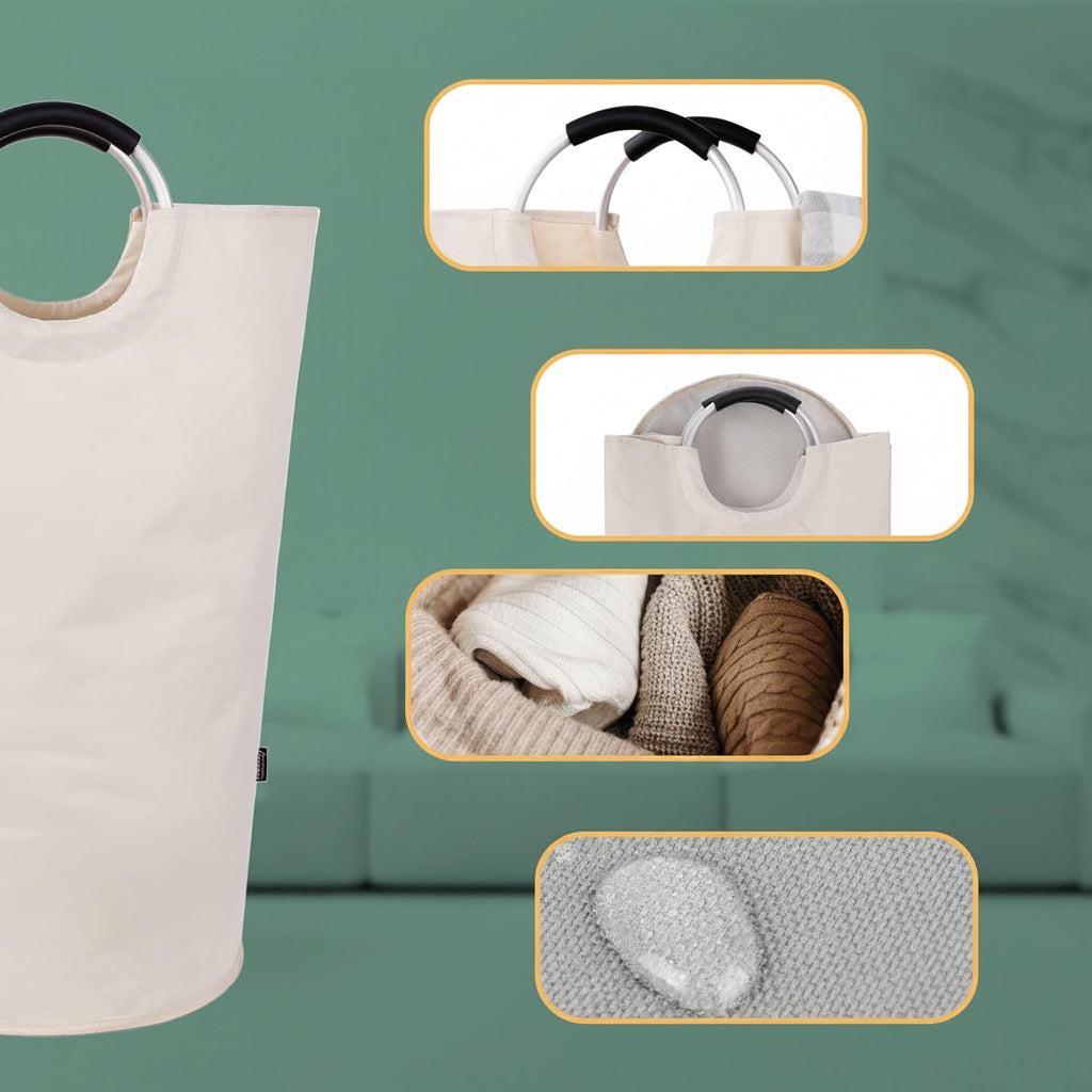 Versatile Foldable Laundry Hamper | Water-Resistant Fabric with 90L Capacity | Space-Saving Design for Organized Laundry