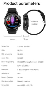Non-Invasive Glucose Monitoring Smartwatch with Heart Rate & Blood Oxygen Tracker for Daily Health Management