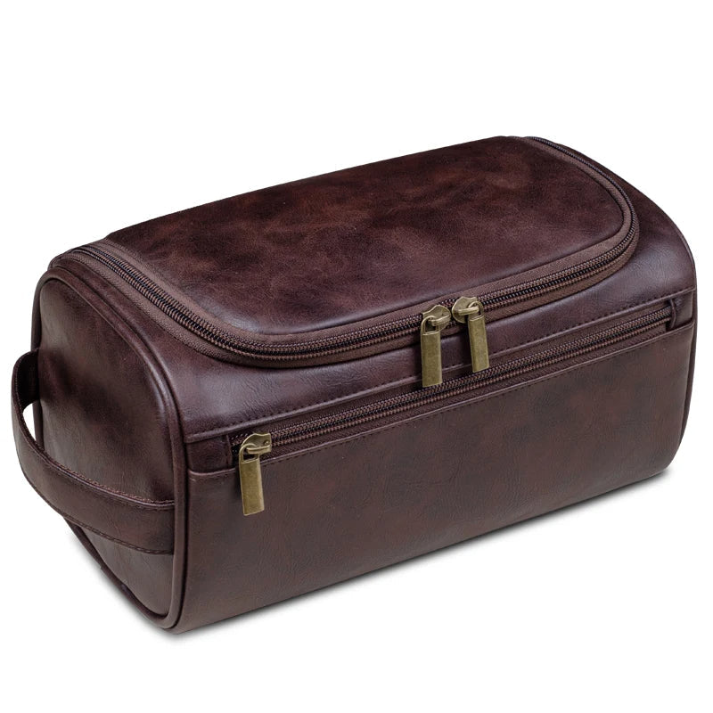 Premium Leather Travel Toiletry Kit Bag