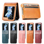 Samsung Galaxy Z Flip Card Holder Case Premium PU Leather Wallet Protection Cover for Flip 3 4 5 6 7 8 with Multiple Card Slots