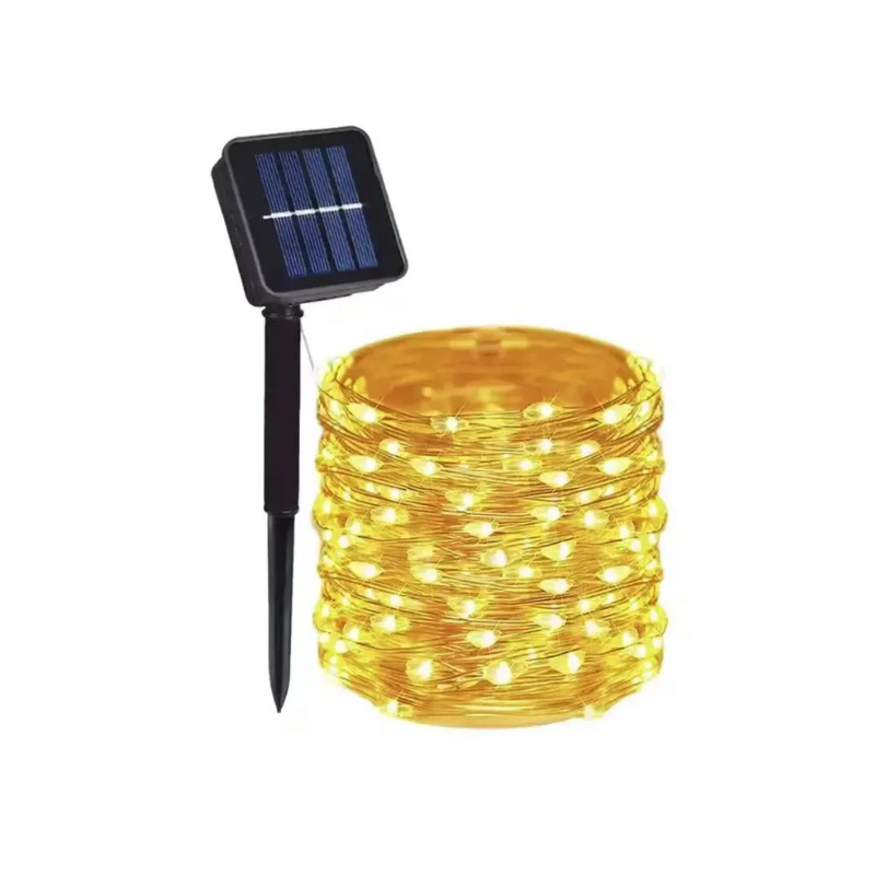 Solar String Lights Outdoor Water-Resistant 8 Modes Flexible Copper Wire LED Fairy Lights for Patio Garden Deck Fence Party Decor Year-Round