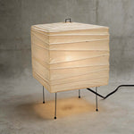 Geometric Paper Cube Lamp with Wire Stand for Bedroom Desk Nightstand Living Room Office Handcrafted Ambient Lighting Minimalist Accent 9×15