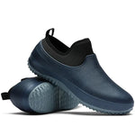 Men's Slip-On Safety Shoes Water-Resistant Non-Slip Work Footwear for Kitchen Restaurant Construction Outdoor Jobs