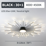 Starburst Dimmable LED Ceiling Light Flush Mount Black Gold Metal Acrylic Indoor Modern Fixture for Bedroom Living Room Dining Room