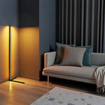 Wireless Remote LED Uplight with Adjustable Brightness for Bedroom, Living Room & Study Spaces | Modern Tall Pole Lamp in Black