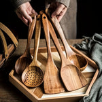 Durable Wooden Cooking Utensil Set for Non Stick Pans - Dotisk
