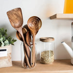 Durable Wooden Cooking Utensil Set for Non Stick Pans
