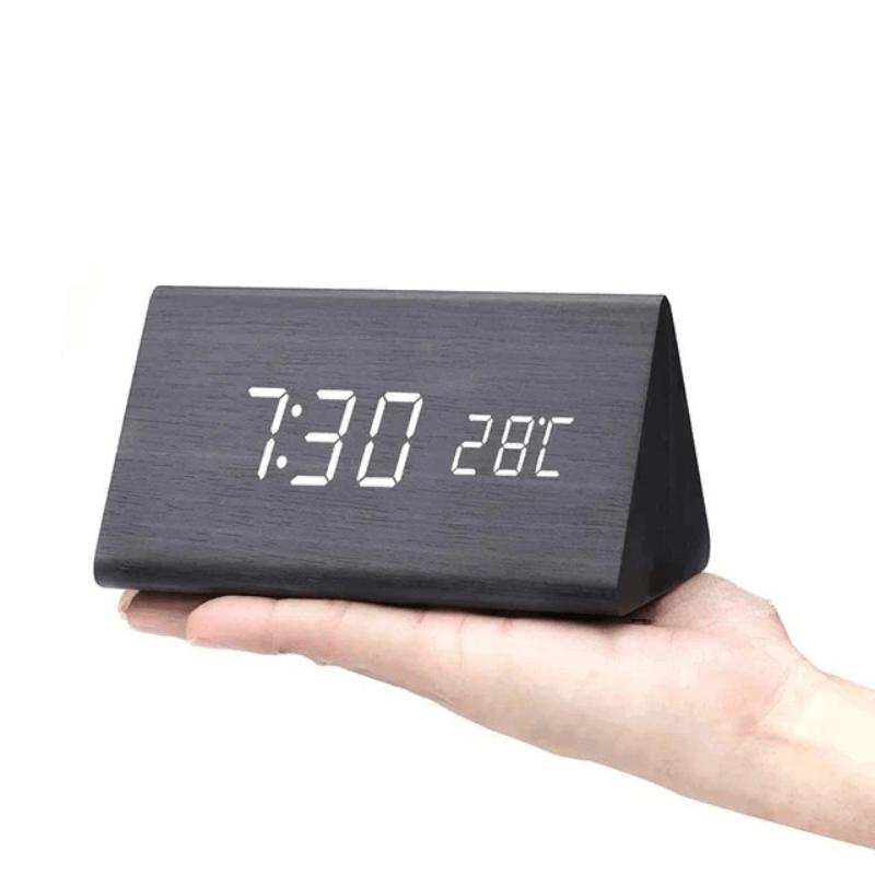 WoodSense | LED Wooden Clock with Voice Control & Adjustable Brightness | Elegant Time Display for Any Room