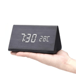 WoodSense | LED Wooden Clock with Voice Control & Adjustable Brightness | Elegant Time Display for Any Room