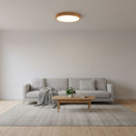 LED Flush Mount Ceiling Light with Rubberwood Frame & Dimmable Acrylic Panel for Bedroom Living Room Dining Room Kitchen Hallway Modern Mini