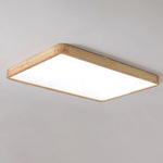 LED Flush Mount Ceiling Light with Rubberwood Frame & Dimmable Acrylic Panel for Bedroom Living Room Dining Room Kitchen Hallway Modern Mini