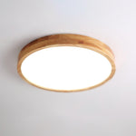 LED Flush Mount Ceiling Light with Rubberwood Frame & Dimmable Acrylic Panel for Bedroom Living Room Dining Room Kitchen Hallway Modern Mini