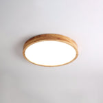 LED Flush Mount Ceiling Light with Rubberwood Frame & Dimmable Acrylic Panel for Bedroom Living Room Dining Room Kitchen Hallway Modern Mini