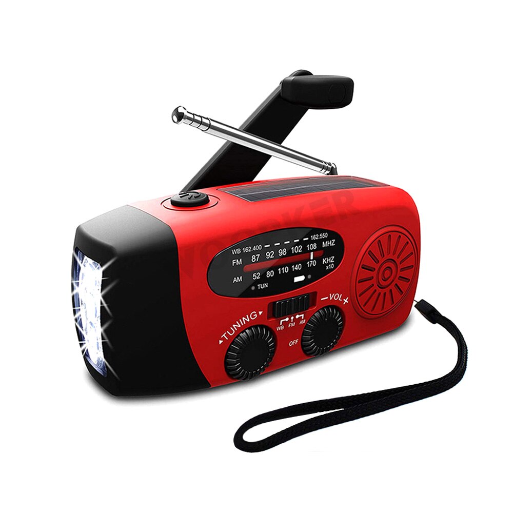 Portable Solar Emergency Radio with Hand Crank Charger