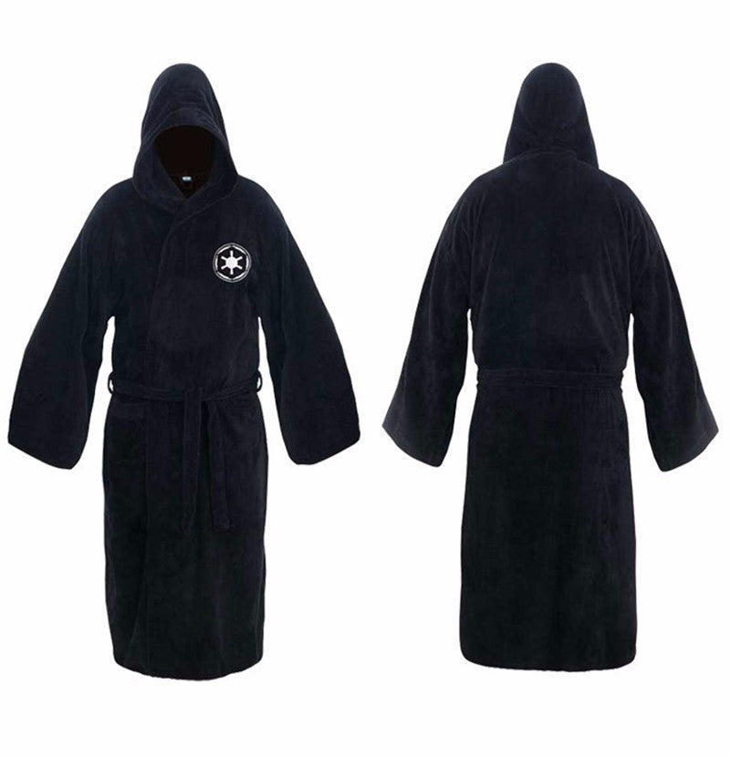 Men's Hooded Flannel Bathrobe | Long Absorbent Spa Robe with Belt for Shower Bathroom | Plush Warm Loungewear Housecoat
