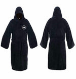 Men's Hooded Flannel Bathrobe | Long Absorbent Spa Robe with Belt for Shower Bathroom | Plush Warm Loungewear Housecoat