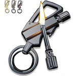 Refillable Fire Starter Keychain Bottle Opener Zinc Alloy 3.5 Inches Water-Resistant Windproof EDC Lighter Black Silver Gold for Camping Hiking S