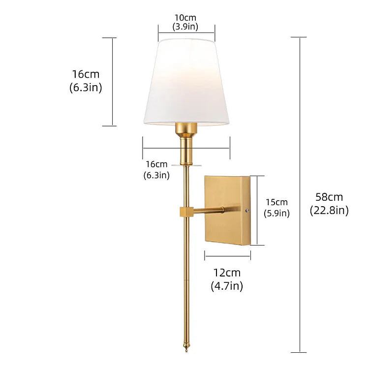 Cordless Battery-Powered Sconce with Remote 23 in Iron Fabric Indoor Outdoor Adjustable Reading Wall Light for Bedroom Living Room Patio Gar