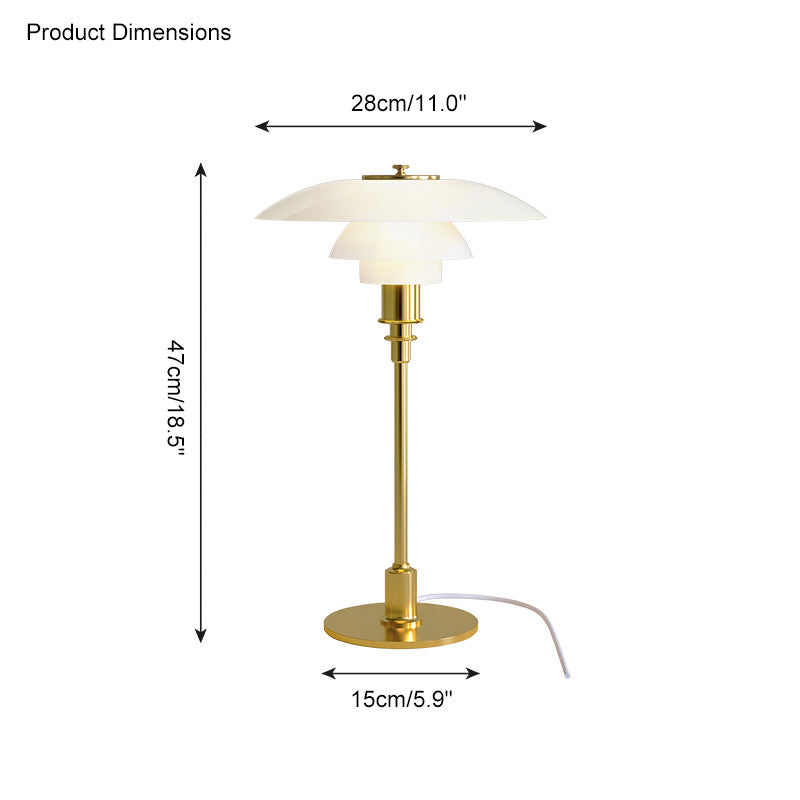 Glass Desk Lamp with Adjustable Light Temperature 19 inches Tall for Home Office Bedside Reading Study Room Work Surface Illumination Nights