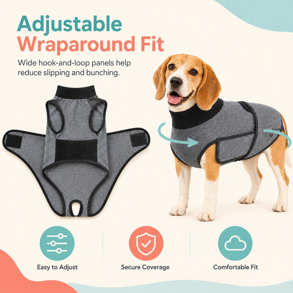 Dotisk Dog Recovery Suit After Surgery - Soft Adjustable Post-Surgery Bodysuit, Comfortable Cone Alternative