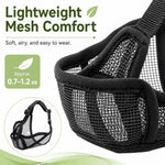 Dotisk French Bulldog Breathable Mesh Muzzle for Walks, Grooming & Scavenging Control - Drink-Friendly Short-Snout Dog Muzzle