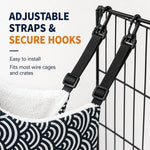 Dotisk Reversible Cat Cage Hammock with Adjustable Straps - Space-Saving Hanging Bed for Wire Crates