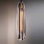 Glass Cylinder Hanging Light Fixture 15 Inch Height Adjustable Drop Ceiling Lamp for Dining Room Bedroom Living Room Contemporary Minimalist