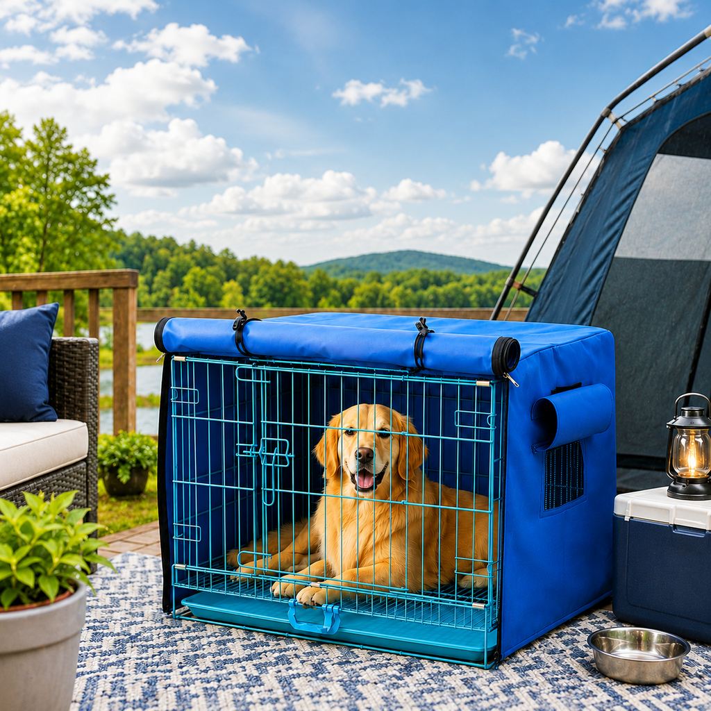 Dotisk All-Weather Dog Crate Cover for Home, Patio & Camping - Privacy, Wind & Light Rain Protection