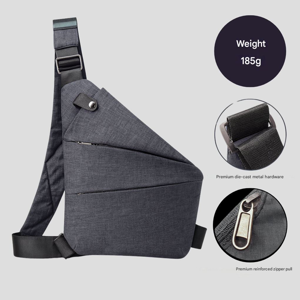Compact Hardshell Shoulder Pouch with Hidden Compartments & Convertible Straps for Daily Commute