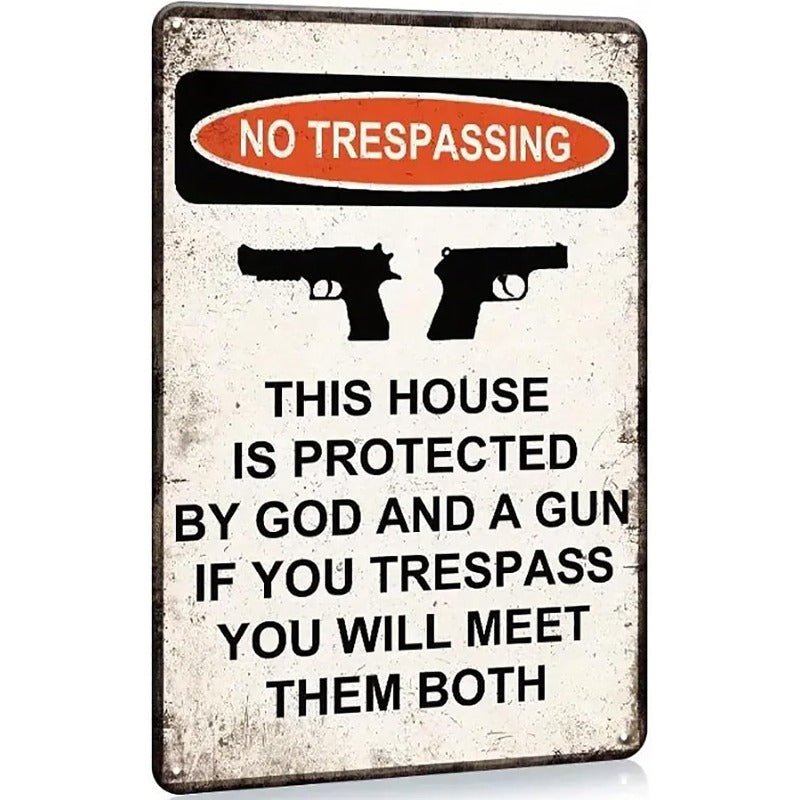 Warning Gun Sign for Home Defense - Dotisk
