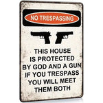 Warning Gun Sign for Home Defense - Dotisk