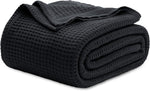 Pure Cotton Thermal Blanket – Queen 90×90 in – Textured Weave Layer for All Seasons – Lightweight & Breathable Throw for Bed or Sofa