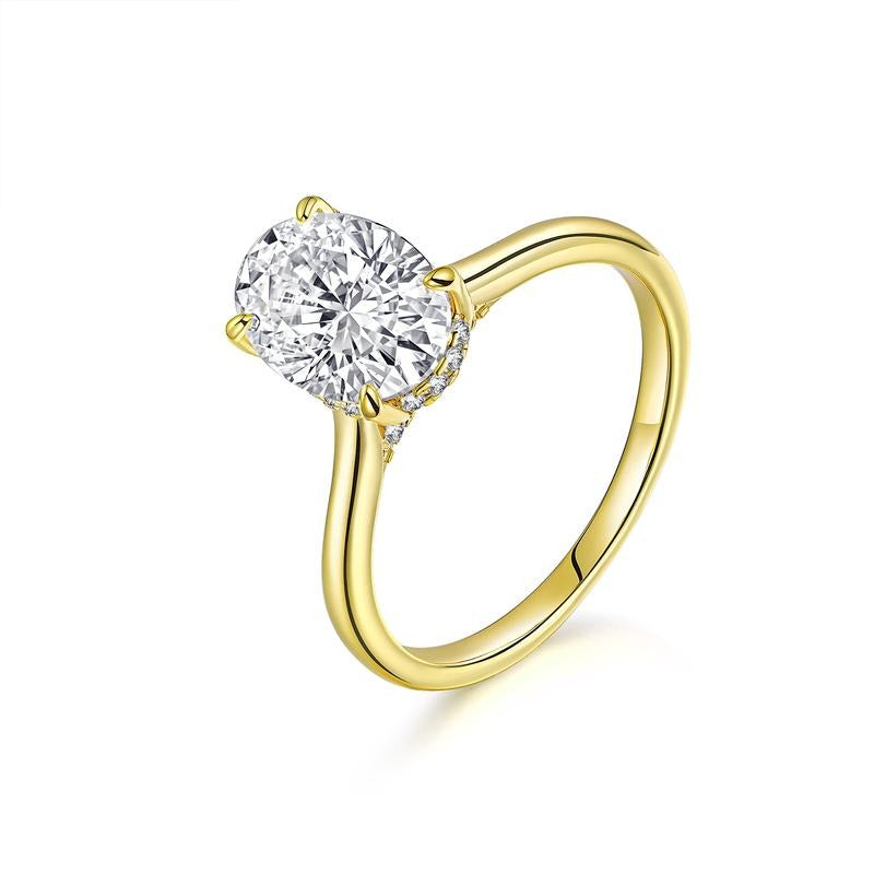 Luxurious Gold Tone Cubic Zirconia Ring - Dotisk