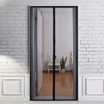 Magnetic Mesh Screen Door Self-Closing Hands-Free Entry Insect Protection Summer Ventilation Black White 31-47 in Patio Balcony RV Home
