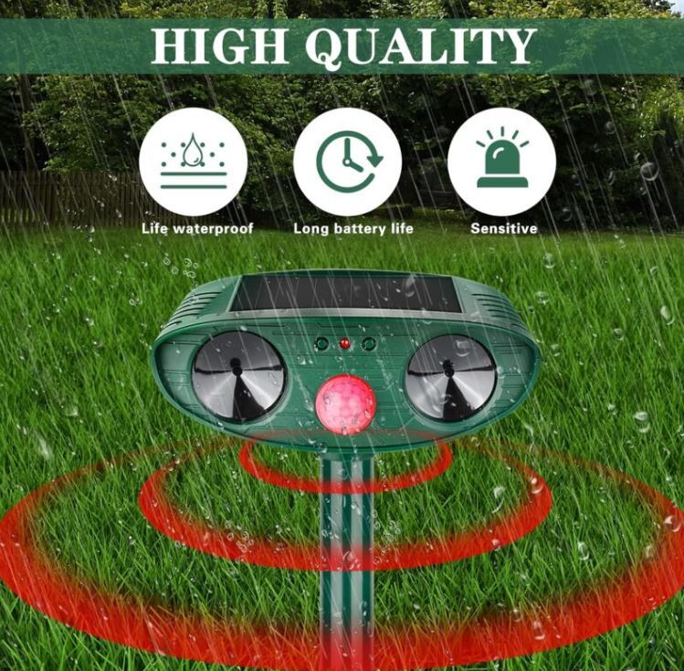 Outdoor Solar Pest Repeller with Ultrasonic Technology