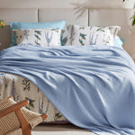 Pure Cotton Thermal Blanket – Queen 90×90 in – Textured Weave Layer for All Seasons – Lightweight & Breathable Throw for Bed or Sofa