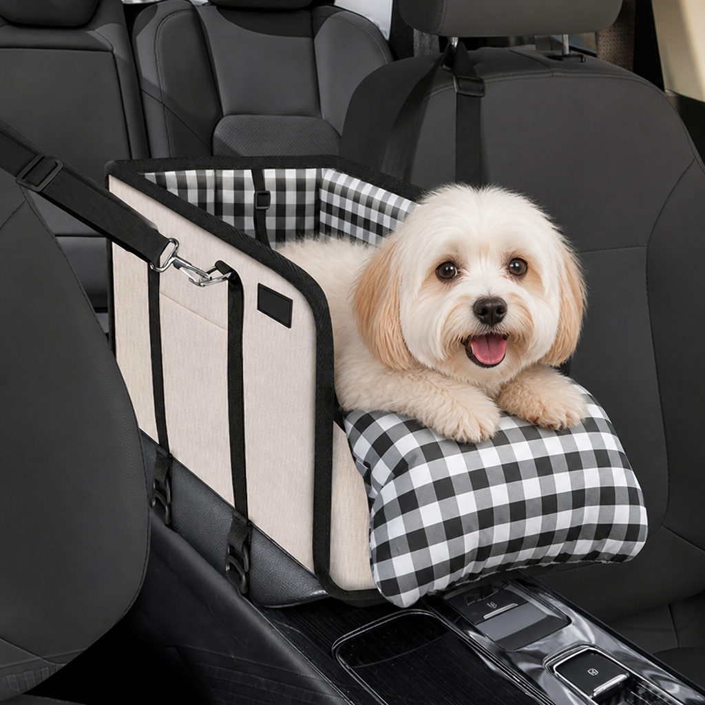 Dotisk Safety Belt & Soft Cushion Dog Car Seat (Console Booster)