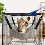 Dotisk Reversible Cat Cage Hammock with Adjustable Straps - Space-Saving Hanging Bed for Wire Crates