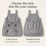 Dotisk Cat Grooming & Cuddle Apron – Wearable Plush Cat Pouch with 4-Paw Access for Easier Nail Trimming, Paw Care & At-Home Cuddling