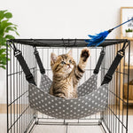Dotisk Reversible Cat Cage Hammock with Adjustable Straps - Space-Saving Hanging Bed for Wire Crates