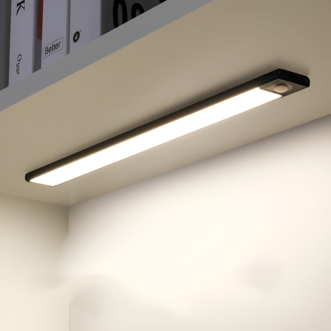 USB-C Rechargeable PIR Motion Sensor Strip Light Aluminum Cordless Under-Cabinet Closet Hallway Bedroom Stairway Lighting 12-16 Inch