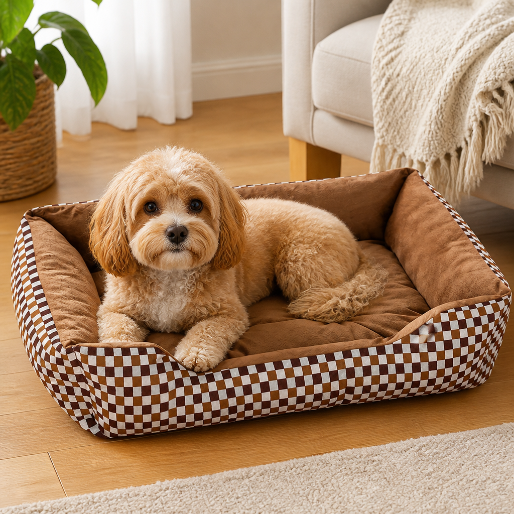 Dotisk Plush Polyester Dog Bed (Multiple Sizes)