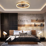 Dimmable LED Ceiling Fan with Light 20 Inch Black Iron 6-Speed Reversible Blades 3 Color Temperatures for Bedroom Living Room Dining Room Ki