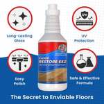 Floor Polish & Restorer Liquid – Revives Shine on Hardwood, Tile & Laminate – Hides Scratches & Renews Color for Living Rooms, Kitchens, Hal