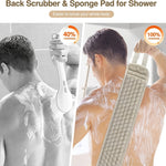 Back Scrubber with Textured Honeycomb Exfoliating Surface for Shower & Bath