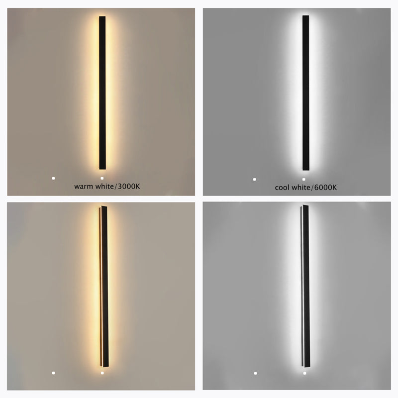 Linear LED Outdoor Sconce 79 Inch Water-Resistant Metal Wall Light for Patio Garden Facade Pathway Modern Exterior Minimalist Architecture Fixtur