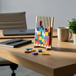 Angled Wooden Block Puzzle Desktop Game for Mental Breaks and Stress Relief Tabletop Brain Teaser Adult Focus Tool